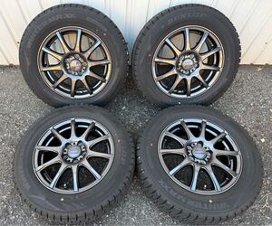 195/65R15 2022年製 DUNLOP スタッドレスタイヤ weds VELVA 15×6J +43 PCD100 5H プリウス シエンタ カローラスポーツ カローラツーリング