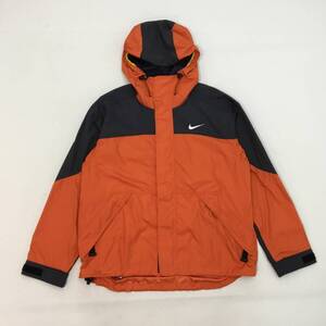 ■90s〜 NIKE ACG ナイキ エーシージー PACKABLE JACKET マウンテンパーカー ブラック×オレンジ L メンズ CLIMA FIT スポーツ 0.58kg