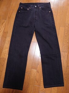 【W31】後染め 美品 USA製 501 リーバイス ジーンズ 501-0660 ブラックデニム LEVI