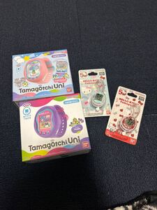 Tamagotchi Uni たまごっちユニ Purple + エンジェルフェスティバル + Hello Kitty Tamagotchi Sky red + Blue まとめ売り