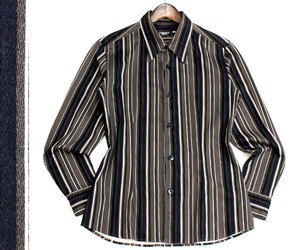 00s archive japanese label Y2K TORNADO MART トルネードマート retro striped shirt Shirt jacket ストライプ長袖シャツ sizeL