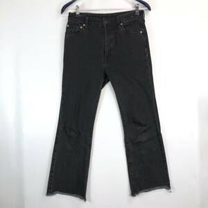 Spick & Span スピックアンドスパン 5 1/2 BELL LINE DENIM ストレッチフレアデニム カットオフ ブーツカットデニム レディース28 ブラック