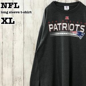 NFL US アメリカ古着 ニューイングランド・ペイトリオッツ プリント 長袖Tシャツ ロンT XL