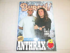 BURRN!　1993年12月号　表紙　ANTHRAX　ポスター　John Sykes