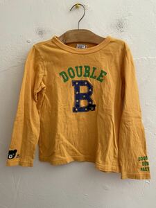 【送料無料】中古 miki HOUSE ミキハウス DOUBLE-B 長袖Tシャツ オレンジ サイズ130