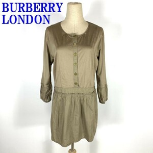 バーバリーロンドン 七分袖チュニック 綿 大きいサイズ BURBERRY LONDON コットンカーキ ４ C472