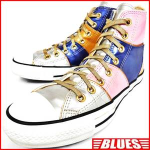 即決★CONVERSE★25.5cm エナメル ハイカットスニーカー コンバース メンズ 7 尾張七宝 8ホールシューズ オールスター パッチワーク