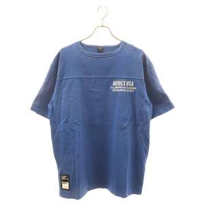 AVIREX アヴィレックス BIG LOGO TEE ビッグロゴ フロント刺繍 半袖Tシャツ ブルー 6183546