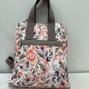 □45−2205 良品 LeSportsac レスポートサック レディース リュックサック バックパック 2way ハンドバッグ 花柄 ライトピンク系 フラワー