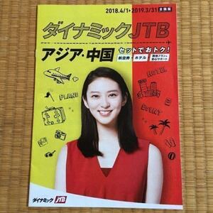 希少 武井咲 カタログ ダイナミックJTB アジア 中国