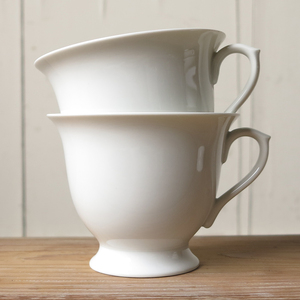 2個セット 白磁 特大マグ 約270ml デッドストック 検: 陶器 カフェオレボウル コーヒーカップ スープカップ 喫茶 ビンテージ アンティーク