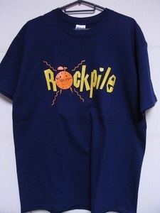 即決★パブロック関連★新品バンドＴシャツ★ロックパイル★ROCKPILE★ネイビーボディ×イエロー/オレンジプリント★S/M/Lサイズ対応可能