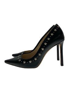 JIMMY CHOO◆スタースタッズ/パンプス/36.5/BLK/レザー/つま先キズ有