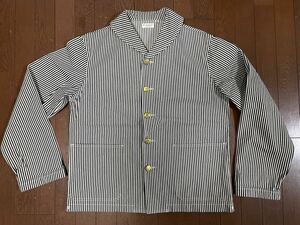 atlast&co usn ショールカバーオールストライプヒッコリーデニム size44 XL 美品