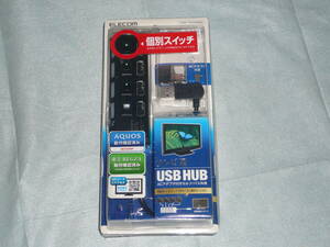 ELECOM テレビ用USBハブ　4ポート個別スイッチ付 U2H-TV002SBK