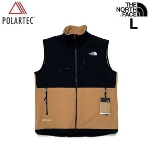 1円～!売切!【正規新品】THE NORTH FACE◆DENALI VEST ベスト フリース US限定 ポーラテック 厚手 上質 男女兼用(L)茶 黒 181024-70