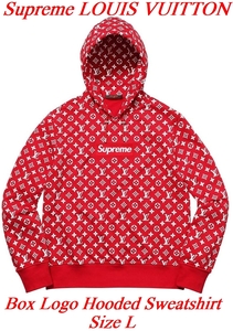 LOUIS VUITTON Supreme Box Logo Hooded Sweatshirt Size L 国内正規 シュプリーム ルイヴィトン ボックスロゴ パーカー モノグラムTシャツ