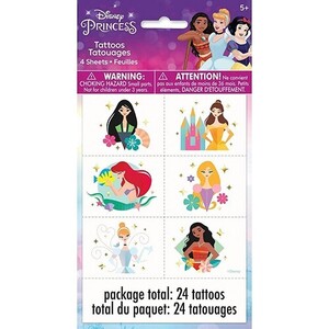 送料込 ディズニープリンセス 24 タトゥー シール ( 23 ) 18210 タトゥーステッカー TATTOO 子供 女の子 キャラクター パーティー グッズ