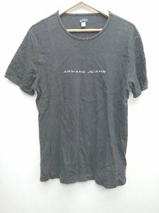 ◇ ARMANI JEANS アルマーニジーンズ ロゴ 半袖 Tシャツ カットソー サイズXXL ブラック メンズ P