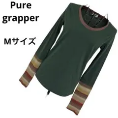 Y336 Pure grapper デザイン カットソー 長袖 袖オシャレ M