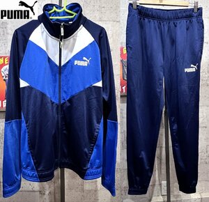 美品 プーマ メンズ ジャージ 上下セットアップ M ネイビー/ブルー/ホワイト PUMA