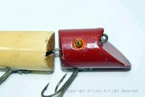 VINTAGE wooden LURE HEDDON ZIG WAG （7834-53）USA MADE #OLDLURE #ARTLURE_VINTAGE ＃ヴィンテージルアー　