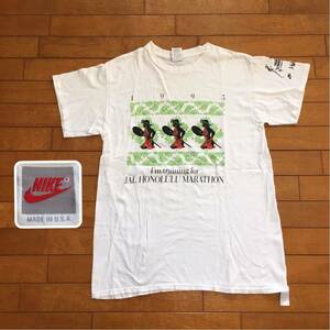 ☆【 NIKE 】★ 1995年製 Made in USA 銀タグ シングルステッチ ホノルルマラソン記念 プリントTシャツ★サイズ L