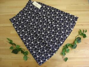 未使用◆Mayleaf メイリーフ*刺繍スカート 定価11,550円 ネイビー 7号