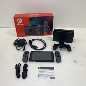 07w4725★1円~ Nintendo Switch 新型 XKJ 動作品 任天堂 ニンテンドー スイッチ グレー ゲーム 本体 ゲームハード 中古品