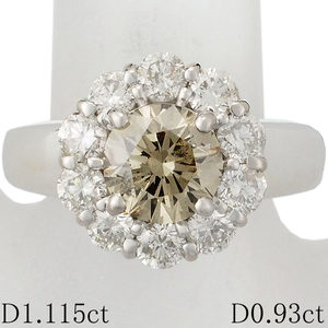 ダイヤモンド/1.115ct ダイヤ/0.93ct デザイン リング P.WG-750 13号