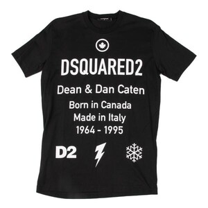 ディースクエアードDSQUARED2 ロゴプリントTシャツ 黒M