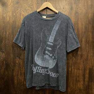 Rolling Stone 半袖Tシャツ ギタープリント ローリングストーン 染色 プリントT アメリカ古着