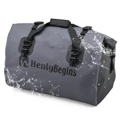 Color:グレー_Style:60L ヘンリービギンズ(Henly Begins) デイトナ バイク用 シートバッグ 防水 60L シート固定ベルト付属 DH-767 グレー 48383