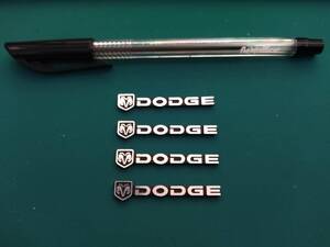 【ゆうパケット送料込】DODGE(ダッジ) スピーカー用ミニエンブレム ４個セット　両面テープ付　アルミ製