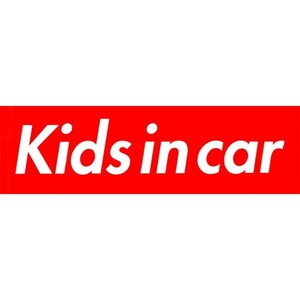 カーマグネット Kids in car 箱枠 赤　(キッズインカー)