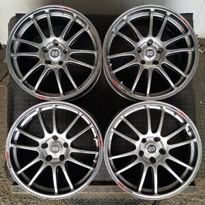 管理番号：A10-158【4本価格】【18×7.5J 5x114.3 ET+48 ハブ75】ENKEI GTC01・アルファード ハリアー等・店頭引取・適格請求書発行可能