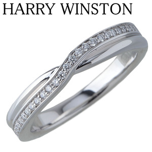 ハリーウィンストン ダイヤ リング トリスト ワンロウ 9号弱 Pt950 保証書(2024年) 新品仕上げ済 HARRY WINSTON【20334】