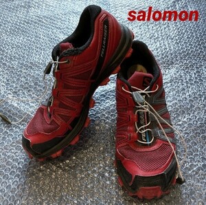 サロモン Salomon 24.5cm スニーカー トレラン トレイルランニング Fellraiser フェルレイザー レッド