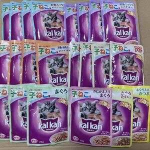 送料無料　kal kan カルカン 子猫用ウェットフード 合計22袋 猫 子ねこ キトン 総合栄養食 レトルト パウチ