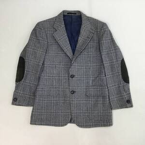 ■ 〜80’s Burberrys バーバリーズ テーラードジャケット グレー サイズ 175-96-88AB6 メンズ 上着 チェック柄 エルボーパッチ 0.94kg