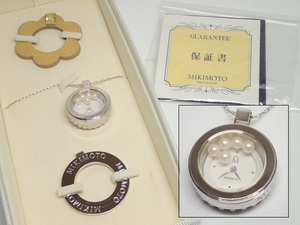 12211[T]MIKIMOTO ミキモト ペンダントウォッチ 替えベゼル チェンジベゼル ５Pパール 時計