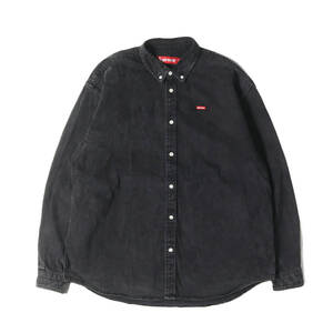 Supreme シュプリーム シャツ サイズ:M 24SS スモールボックスロゴ デニム ボタンダウンシャツ Small Box Shirt ウォッシュドブラック