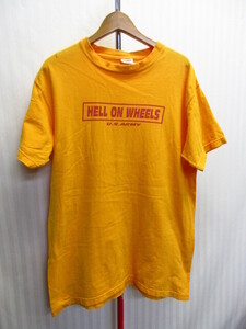 USA製　AVIREX　アヴィレックス　Tシャツ　メンズL　黄　イエローシャツ　US ARMY　ミリタリーシャツ　HELL ON WHEELS 半袖カットソー09032