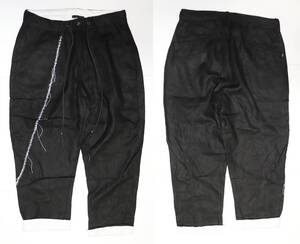 定価36000 新品 本物 KMRii Hand Stitched Linen Layered Pants 01 リネン パンツ 2201-PT01A M/2 ケムリ 7101