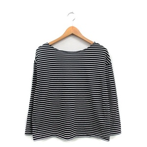 ルクールブラン le.coeur blanc カットソー Tシャツ 長袖 コットン ボーダー ブラック 黒 /KT24 レディース