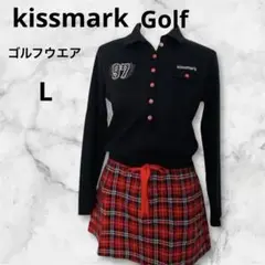 美品　kissmark ⭐︎L⭐︎ゴルフウエアチェックワンピース キスマークゴルフ