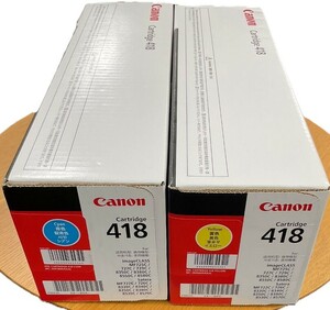 純正 Canon トナーカートリッジ418 イエロー CRG-418Y シアン CRG-418CYN 2本セット