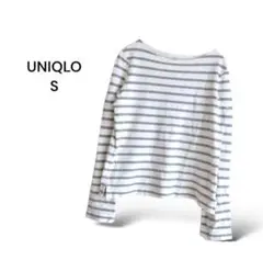 【S】ユニクロ UNIQLO カットソー 長袖 ボーダー カジュアル