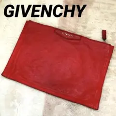 ジバンシー　クラッチバッグ　赤　レザー　GIVENCHY