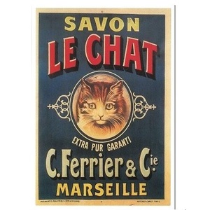 SAVON LE CHAT 猫 Cat フランス 製 ポストカード グリーティングカード 絵はがき 猫 ねこ ネコ 雑貨 小物 パタミン 